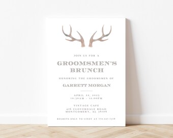 Hunting Themed Invitation, Antler Invitation