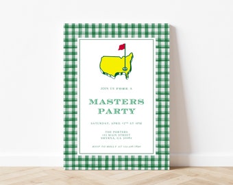 DIGITAL or PRINTED Masters Party Invitation, Masters Golf Invitation, Golf Invitation, Lets Partee, Masters Couples Shower Invitation