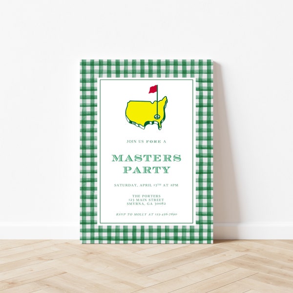 DIGITAL or PRINTED Masters Party Invitation, Masters Golf Invitation, Golf Invitation, Lets Partee, Masters Tournament, Masters Party Decor