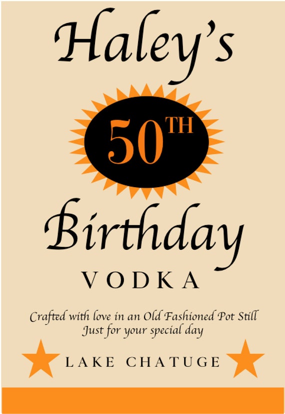 PRINTED Custom Titos Label, Personalized Titos Label, Custom Vodka Label,  Birthday Gift, Birthday Surprise