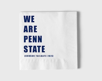 Custom Game Day Napkins, Penn State Napkins, Custom Tailgate Napkins, College Football Napkins, Penn State Football Napkins
