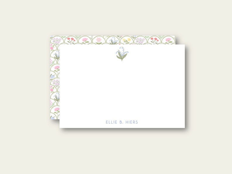 Floral Stationery, Personalized Stationery, Wildflowers, Blue Lily Stationery, Custom Stationery, Floral Notecards, Personalized Note cards afbeelding 1