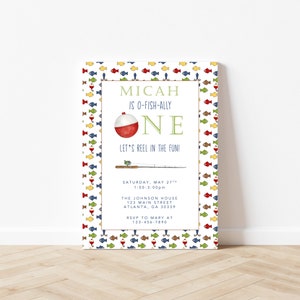 O-Fish-Ally One Birthday Party Invitation, First Birthday Party Invitation, 1st Birthday Party Invitation, Fish Birthday Party