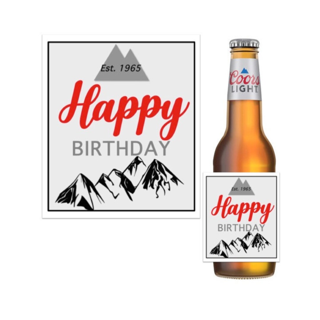 Coors Light Birthday Label, Custom Beer Sticker, Waterproof Label, Birthday Gift, 21st Birthday