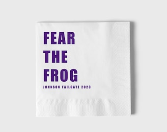 Custom Game Day Napkins, TCU Napkins, Custom Tailgate Napkins, College Football Napkins, TCU Football Napkins