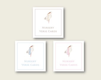 Cartes de vers de pépinière, cadeau de douche de bébé, cadeau de dédicace de bébé, cadeau de baptême de bébé