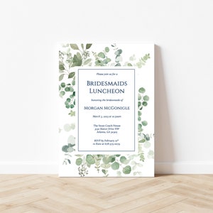 PRINTED OR DIGITAL Floral Invitation, Bridal Shower Invitation, Eucalyptus Invitation, Bridesmaids Luncheon Invitation, Bridal Tea