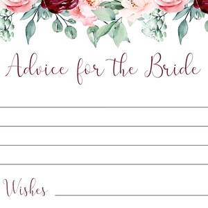 Matching advice cards for the bride, bridal luncheon game
