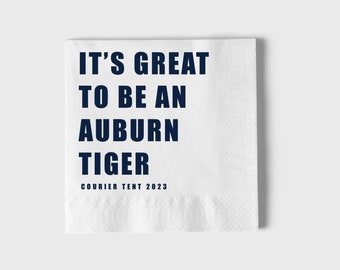Custom Game Day Napkins, Auburn Napkins, Custom Tailgate Napkins, College Football Napkins, Auburn Football Napkins