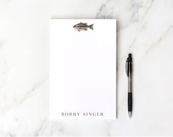 Fishing Notepad, Fathers Day Gift, Grandfather Gift, Fishing Gift, Mens gift, boys gift, Fridge Notepad, Bass Notepad