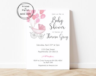 Faire-part de shower de bébé, invitation de shower de bébé fille, invitation de shower de bébé garçon, invitation de shower de bébé préimprimée
