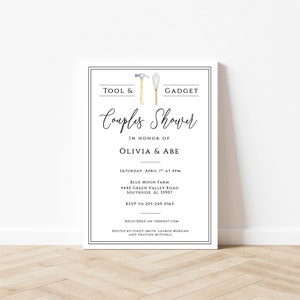 PRINTED Tool and Gadget Shower Invitation, His and Hers Shower Invitation, Couples Shower Invitation