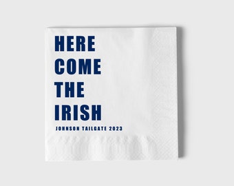 Custom Game Day Napkins, Notre Dame Napkins, Custom Tailgate Napkins, College Football Napkins, Notre Dame Football Napkins