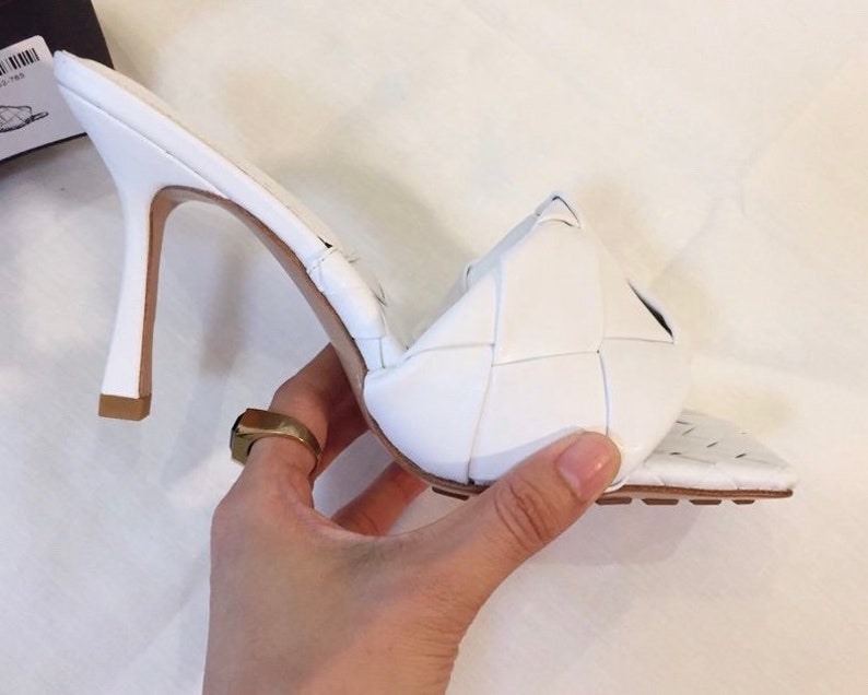 Bottega Veneta Lido Mules Leather High-Heel Sandals BV | Etsy