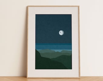 Star Wars Inspired Endor Wall Art, Death Star, Star Wars Planets, Star Wars Minimalist Wall Art, Mid Century Modern Art Print