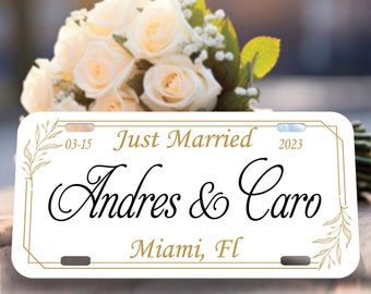 Custom Wedding License Plate or Car tag for Bride and Groom! Our personalized love plates are unique Anniversary gifts that will last 4ever