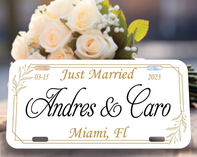 Custom Wedding License Plate or Car tag for Bride and Groom! Our personalized love plates are unique Anniversary gifts that will last 4ever