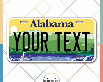 Inkmyplate - Personalized ALABAMA License Plate for Cars, Trucks, Motorcycles, Bicycles and Vinyl Stickers