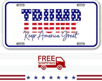 Trump 2020 License Plate - Free Shipping, 4 sizes. Custom plate.