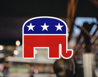 Republican Elephant -  Window Decal - Trump 2020 - MAGA - Premium Vinyl Sticker