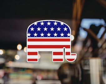 Republican Elephant USA flag -  Window Decal - Trump 2020 - MAGA - Premium Vinyl Sticker