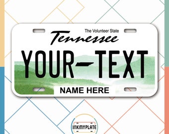 Inkmyplate - Personalized TENNESSEE License Plate for Cars, Trucks, Motorcycles, Bicycles and Vinyl Stickers