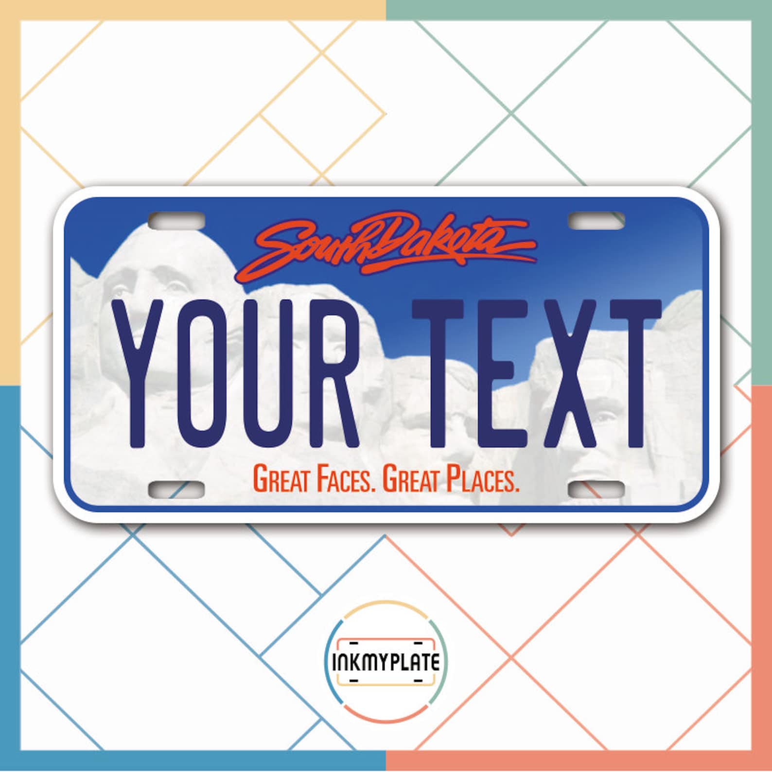 Inkmyplate Personalized SOUTH DAKOTA License Plate for Cars Etsy