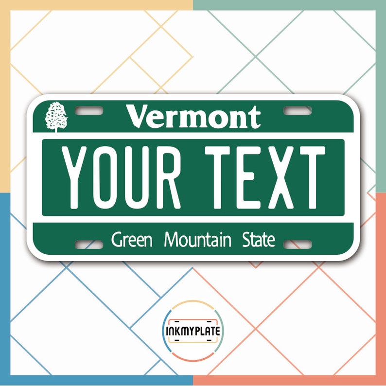Inkmyplate Personalized VERMONT License Plate for Cars Etsy