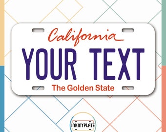Inkmyplate - Personalisiertes CALIFORNIA NEUES Nummernschild für Autos, LKWs, Motorräder, Fahrräder und Vinyl-Aufkleber