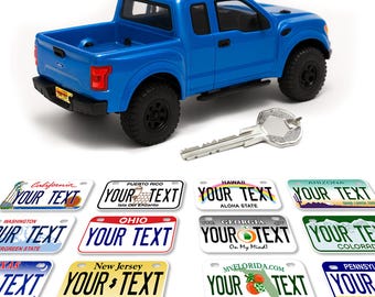 Targhe personalizzate per auto RC (2) – Targhe Mini 50 States per modellini di auto in scala (1/8, 1/10, 1/12, 1/14, 1/16, 1/18, 1/24) – Targa RC personalizzata