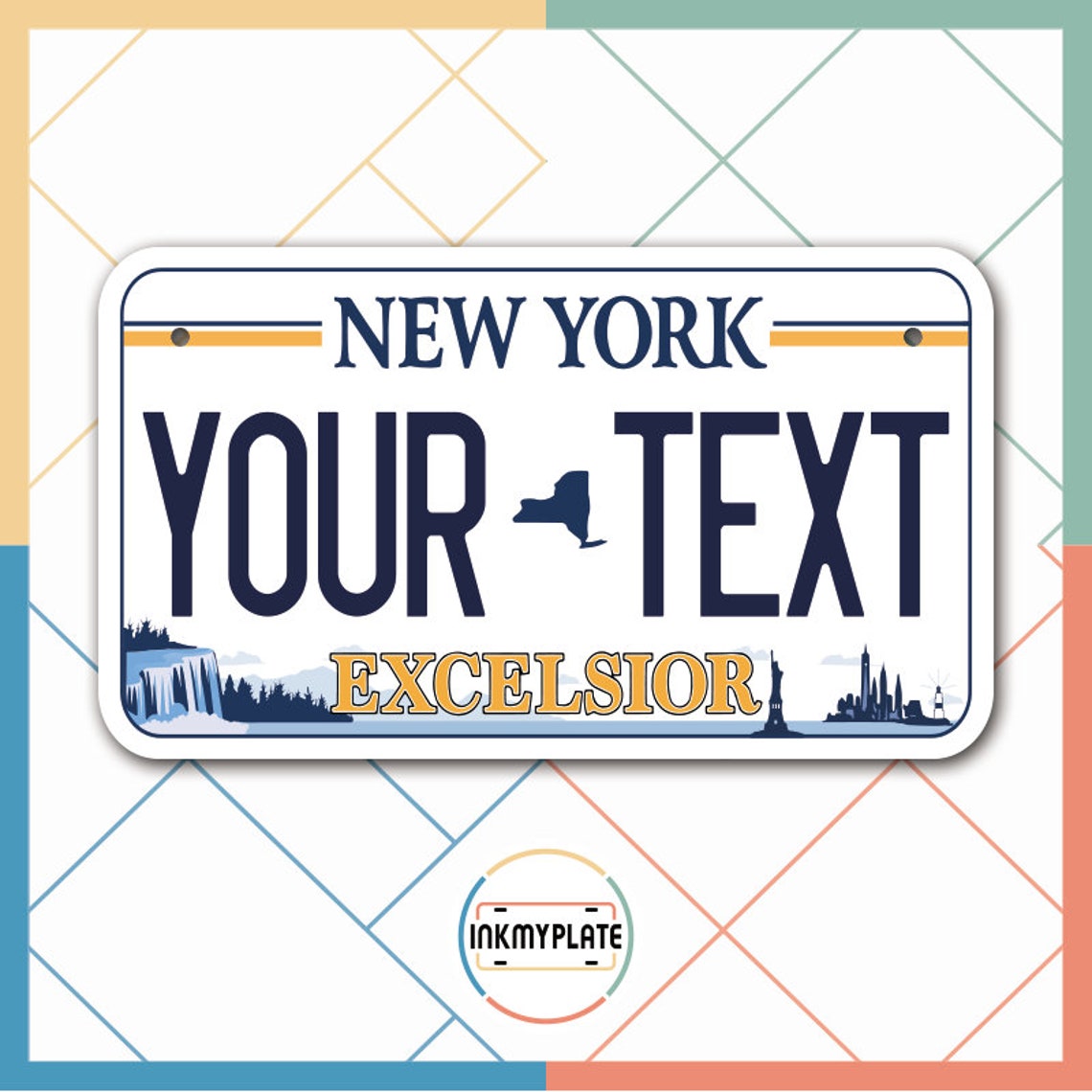 Inkmyplate Personalized NEW YORK EXCELSIOR License Plate for Etsy