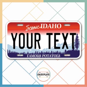 Inkmyplate - Personalisiertes IDAHO-Nummernschild für Autos, LKWs, Motorräder, Fahrräder und Vinyl-Aufkleber