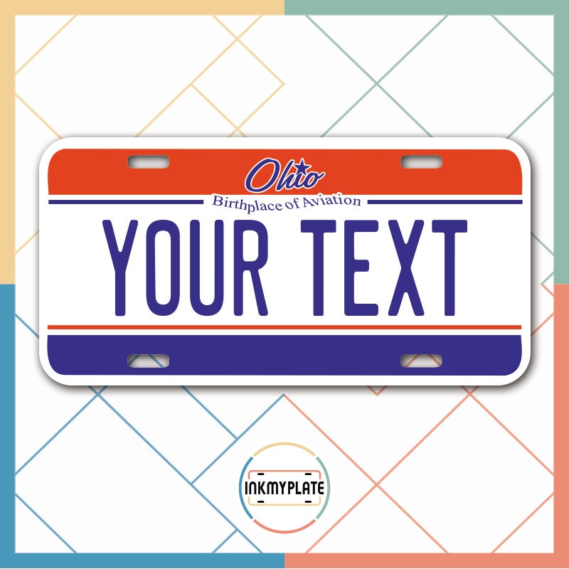 Inkmyplate - Personalized OHIO AVIATION License Plate for Cars, Trucks, Motorcycles, Bicycles and Vinyl Stickers