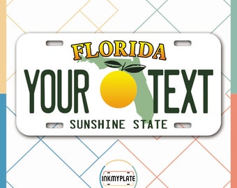 Inkmyplate - Personalized FLORIDA OLD License Plate for Cars, Trucks, Motorcycles, Bicycles and Vinyl Stickers