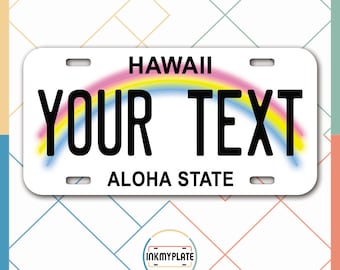 Inkmyplate - Personalisiertes HAWAII-Nummernschild für Autos, LKWs, Motorräder, Fahrräder und Vinyl-Aufkleber