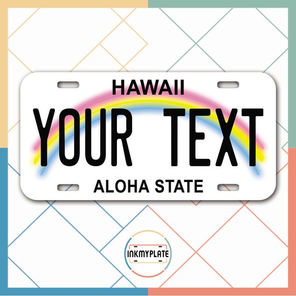 Inkmyplate - Personalisiertes HAWAII-Nummernschild für Autos, LKWs, Motorräder, Fahrräder und Vinyl-Aufkleber