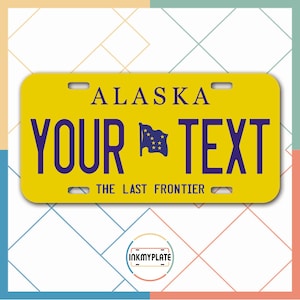 Inkmyplate - Plaque d'immatriculation ALASKA personnalisée pour voitures, camions, motos, vélos et autocollants en vinyle
