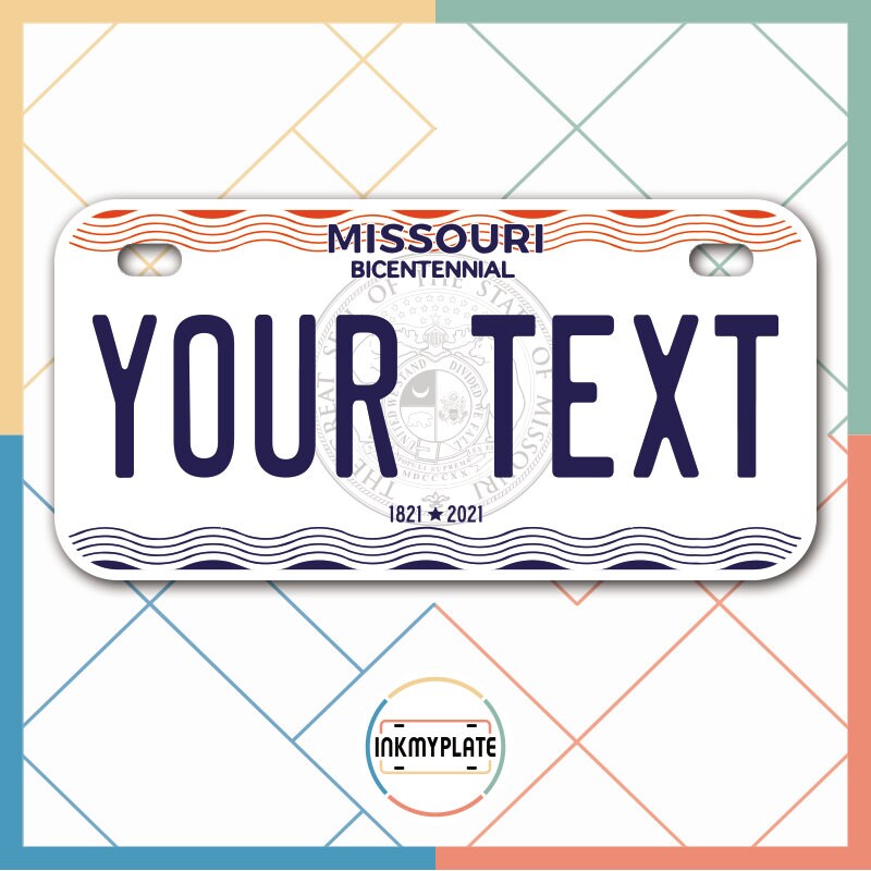 Inkmyplate Personalized MISSOURI License Plate for Cars Etsy