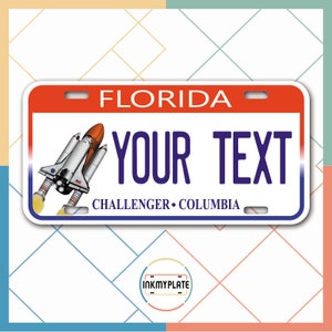 Inkmyplate - Personalized FLORIDA CHALLENGER License Plate for Cars, Trucks, Motorcycles, Bicycles and Vinyl Stickers