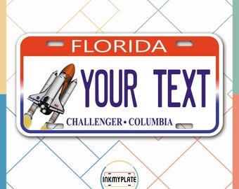 Inkmyplate - Personalized FLORIDA CHALLENGER License Plate for Cars, Trucks, Motorcycles, Bicycles and Vinyl Stickers