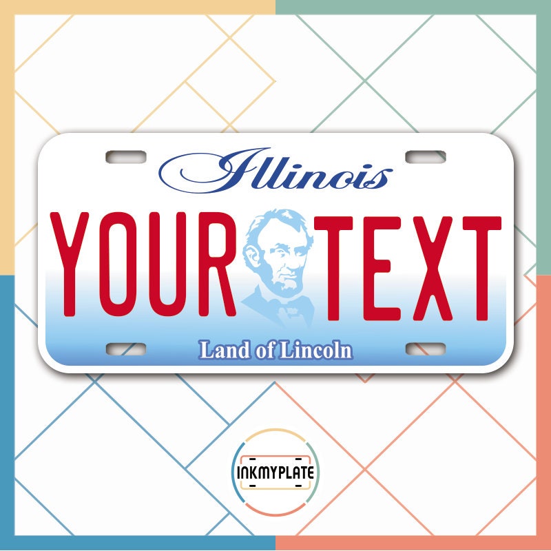 Inkmyplate Personalized ILLINOIS License Plate for Cars Etsy