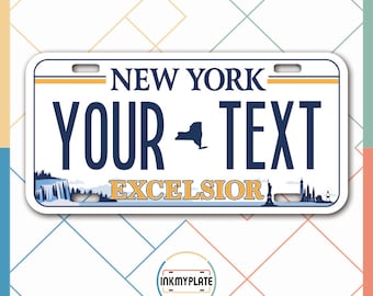 Inkmyplate - Personalized NEW YORK EXCELSIOR License Plate for Cars, Trucks, Motorcycles, Bicycles and Vinyl Stickers