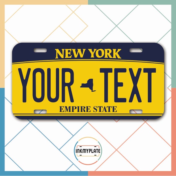 Inkmyplate Personalized NEW YORK Orange Yellow License Plate Etsy