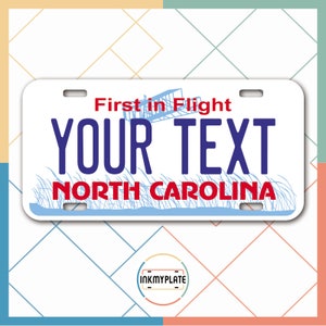 Inkmyplate - Personalized NORTH CAROLINA License Plate for Cars, Trucks, Motorcycles, Bicycles and Vinyl Stickers