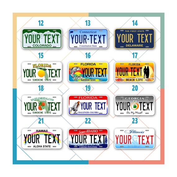 Inkmyplate Personalized License Plate Choose From All 50 Sates