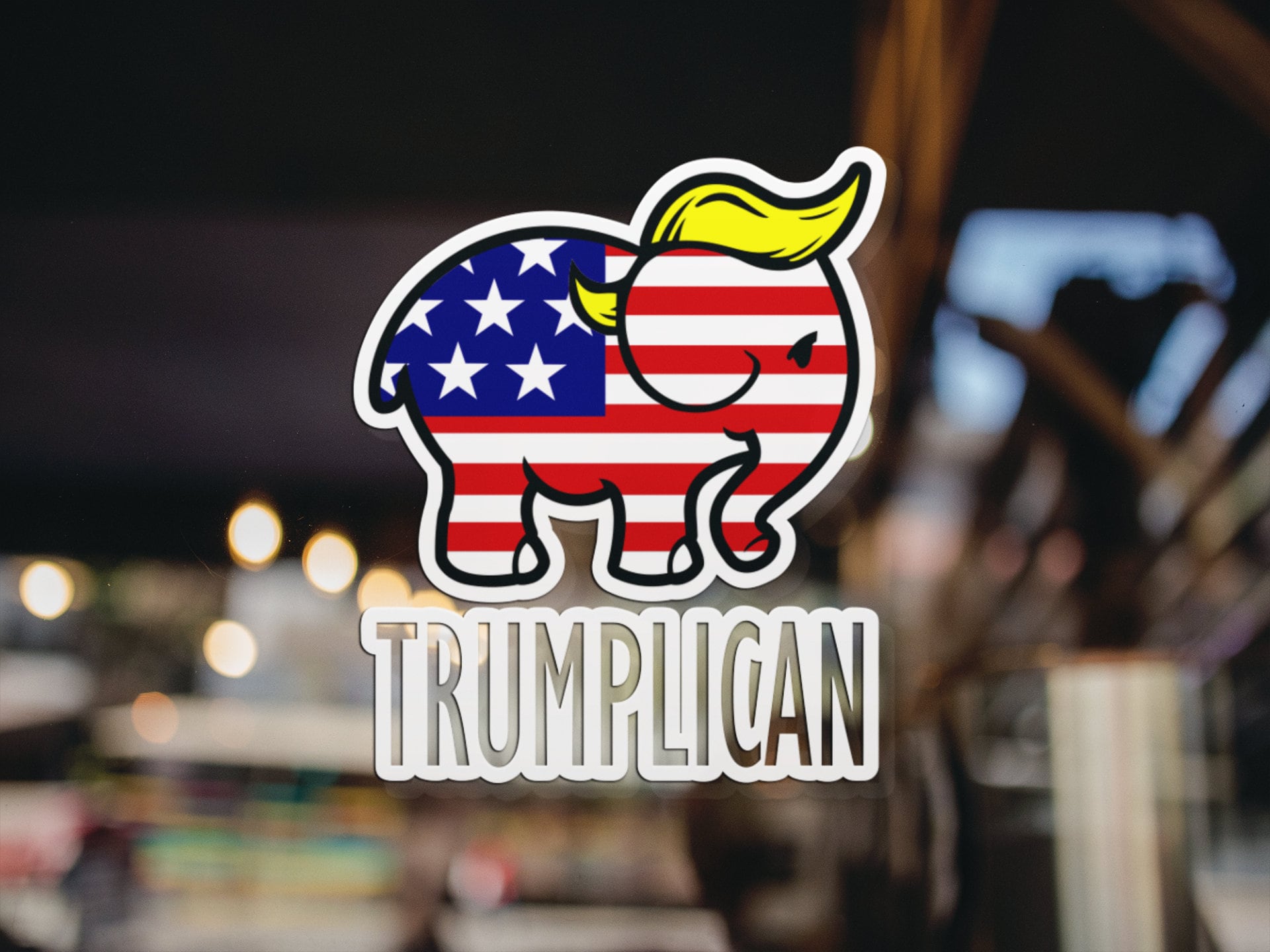 Republican Trump Elephant USA flag Trumplican Sticker Etsy