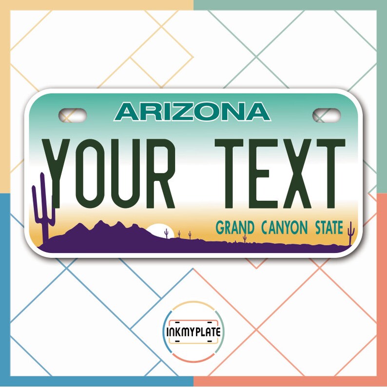 Inkmyplate Personalized ARIZONA License Plate for Cars Etsy