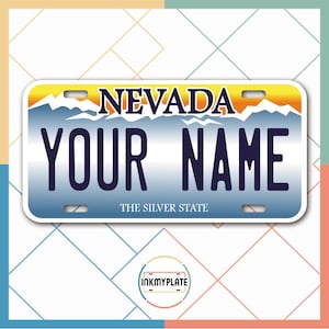 Inkmyplate - Personalized NEVADA License Plate for Cars, Trucks, Motorcycles, Bicycles and Vinyl Stickers
