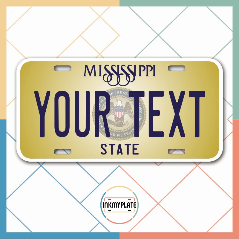 Inkmyplate Personalized MISSISSIPPI License Plate for Cars Etsy UK
