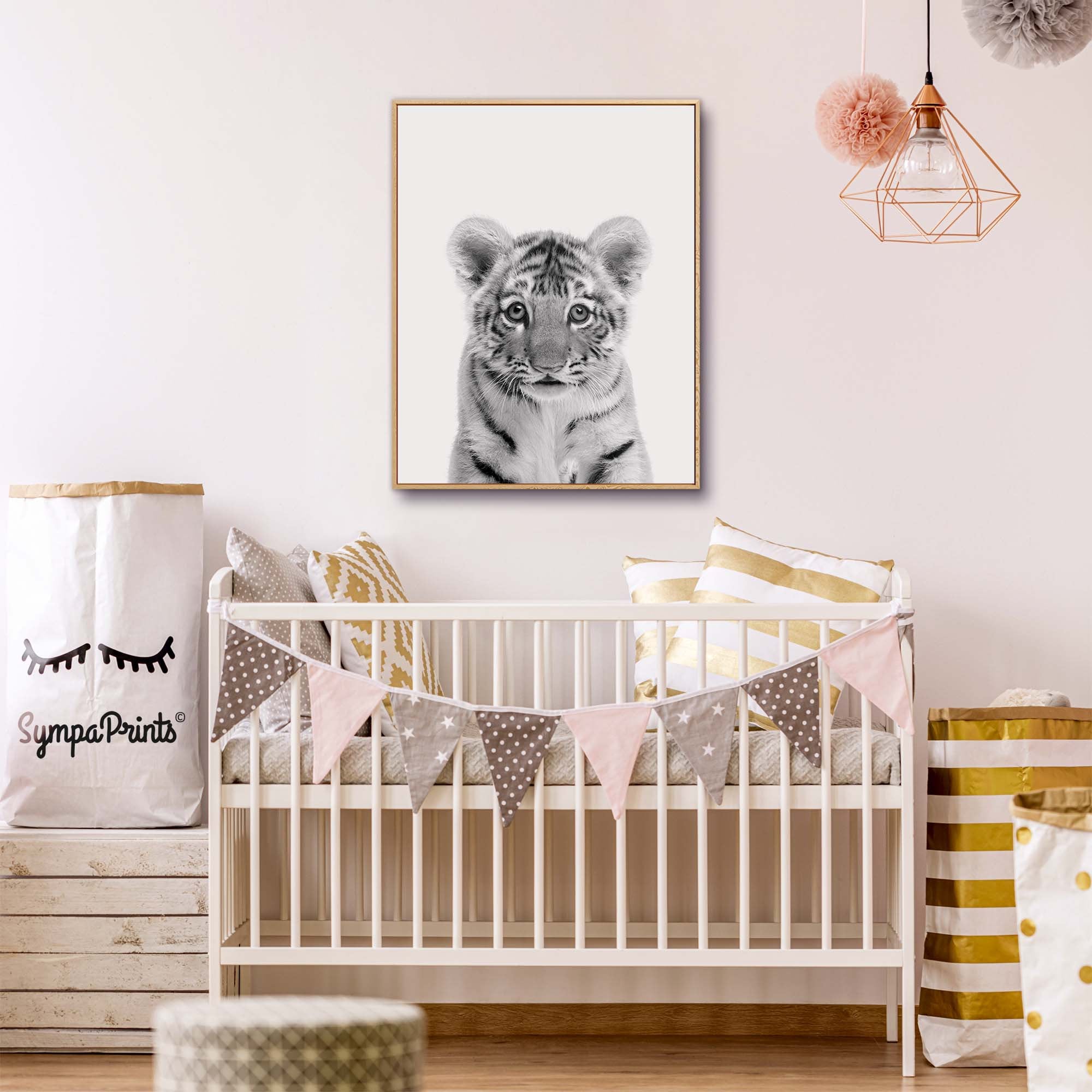 Baby Tiger Print Nursery Baby Animal Wall Art Safari Etsy
